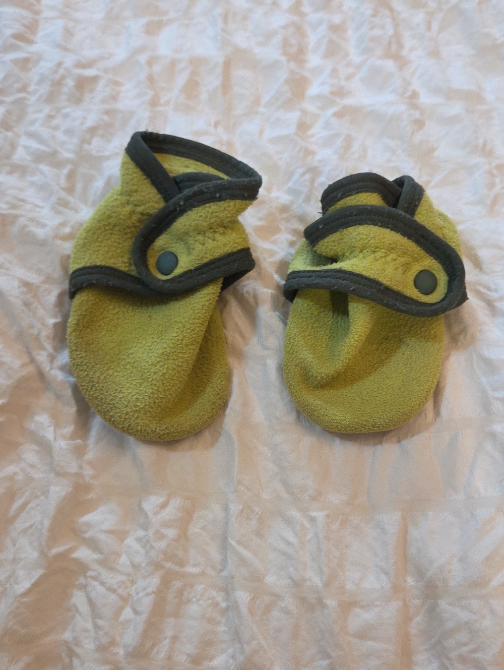 Patagonia Lime Green Fleece Baby Footies with Dark Trim